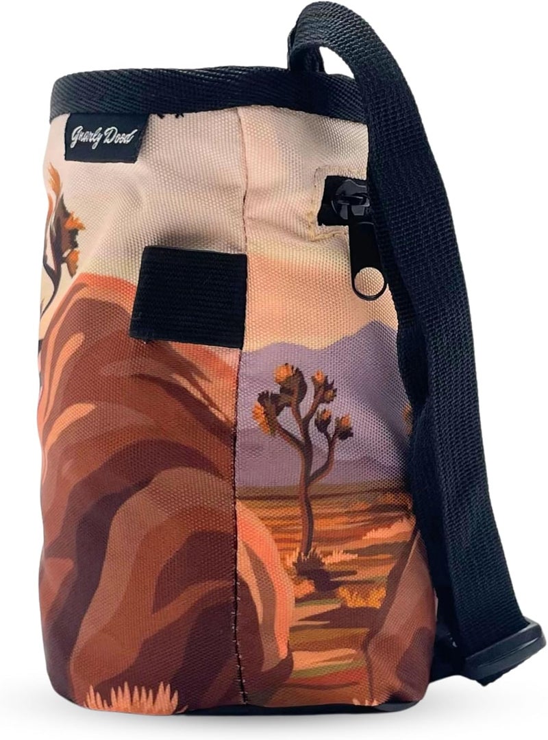 Gnarly Dood Rock Climbing Chalk Bag | for Outdoor, Gym, & Bouldering | Adjustable Waist Belt, Durable Drawstring Closure, & Zippered Pocket - Image 3